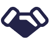 pictogramme représentant une poignée de main dans le cadre de la relation client.